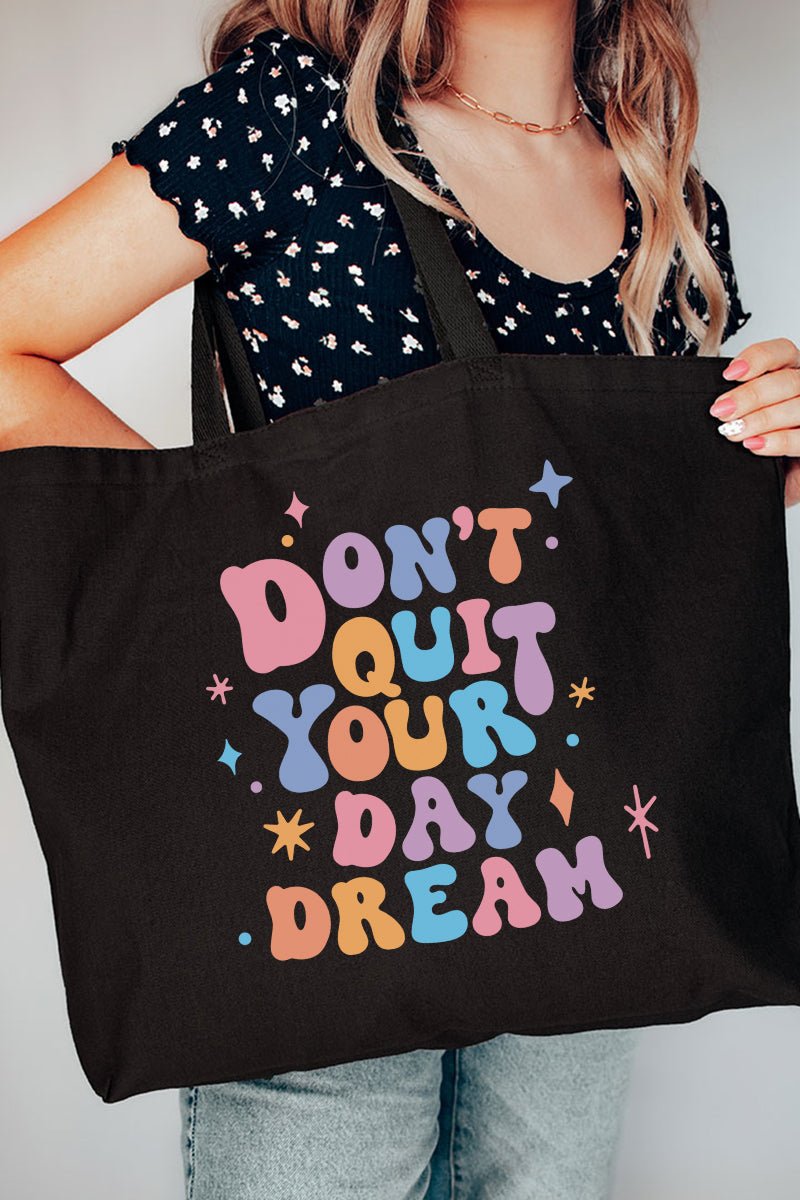 Don't Quit Your Day Dream Canvas Jumbo Tote - Wholesale Accessory Market