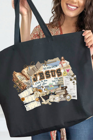 Do You Know Jesus Canvas Jumbo Tote - Wholesale Accessory Market