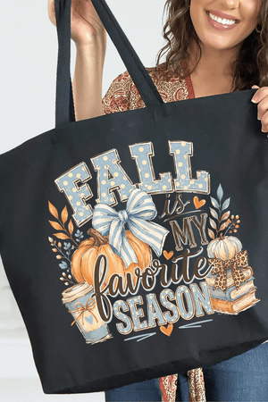 Fall Season Charm Canvas Jumbo Tote - Wholesale Accessory Market