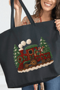 Faux Yarn Mistletoe Express Canvas Jumbo Tote - Wholesale Accessory Market