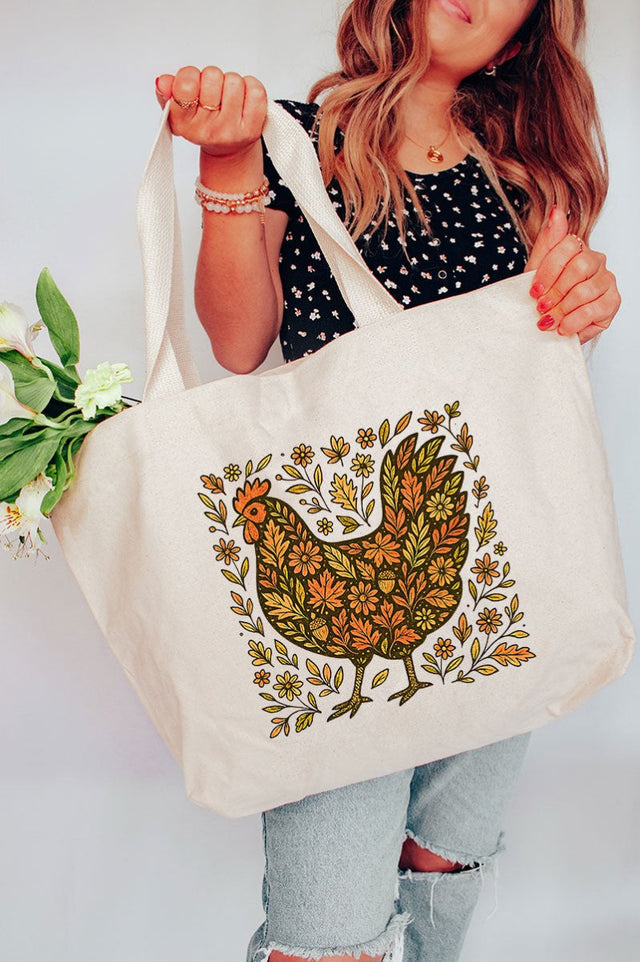 Feather & Flair Canvas Jumbo Tote - Wholesale Accessory Market