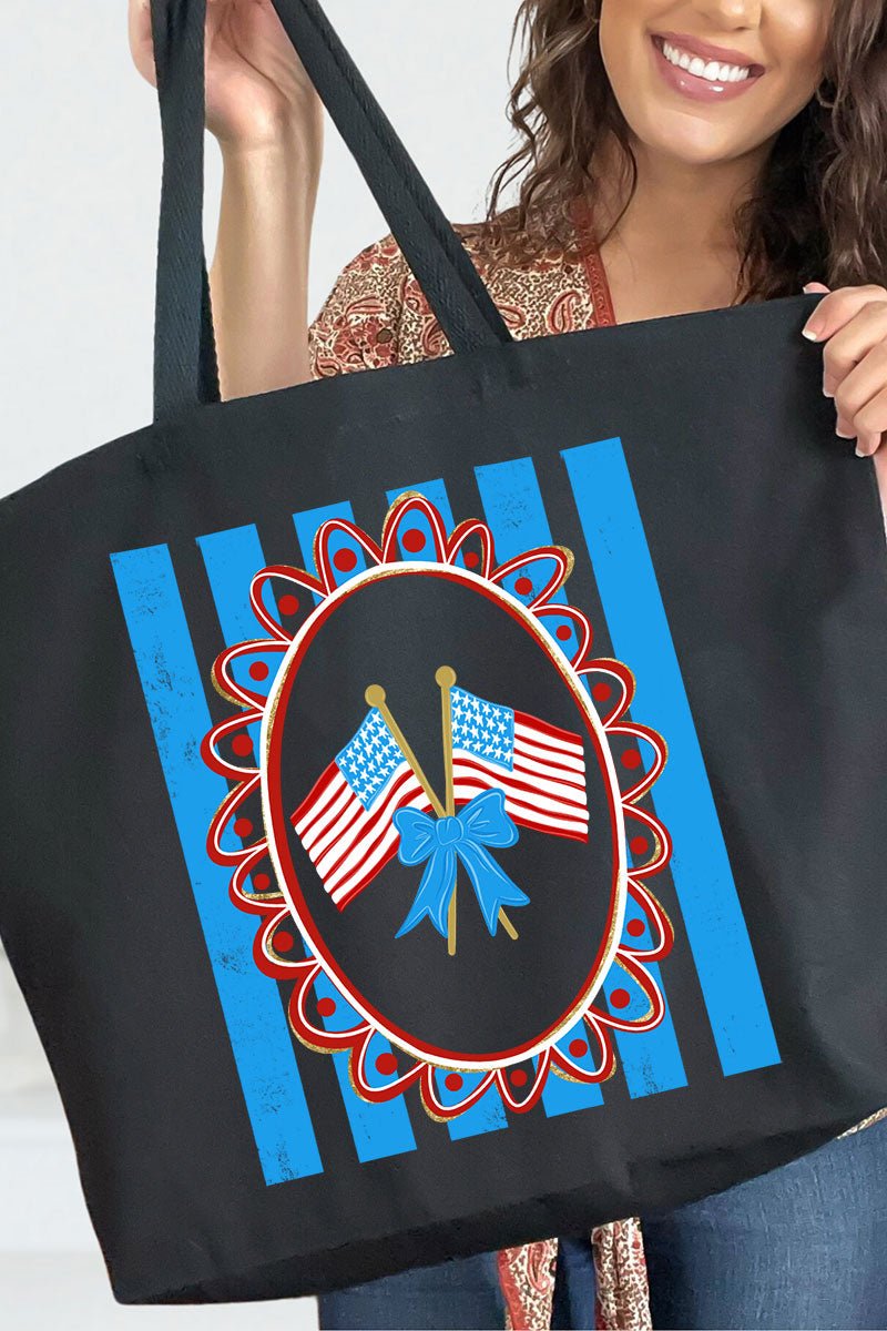 Freedom Flags Forever Canvas Jumbo Tote - Wholesale Accessory Market