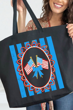 Freedom Flags Forever Canvas Jumbo Tote - Wholesale Accessory Market
