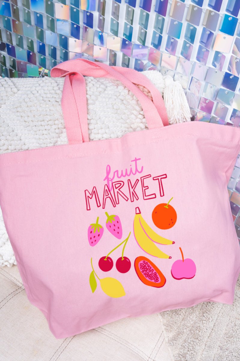 Fruit Market Canvas Jumbo Tote - Wholesale Accessory Market