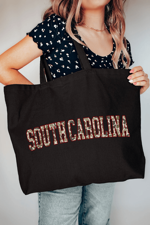 Garnet South Carolina Camo Canvas Jumbo Tote - Wholesale Accessory Market