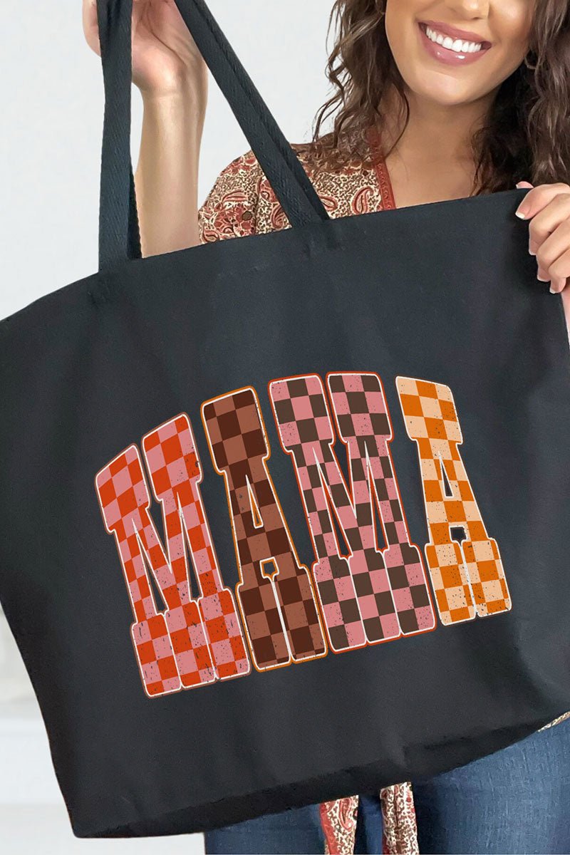 Girlie Check Mama Canvas Jumbo Tote - Wholesale Accessory Market