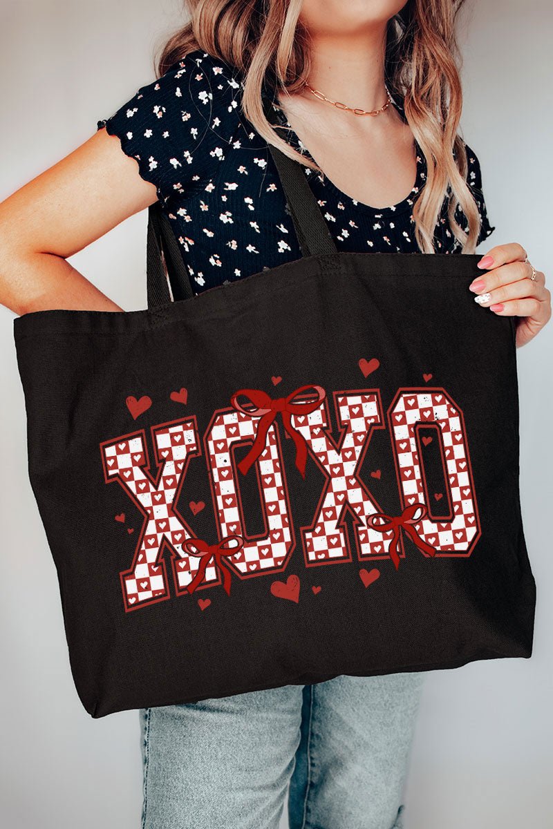 Girlie Red XOXO Canvas Jumbo Tote - Wholesale Accessory Market