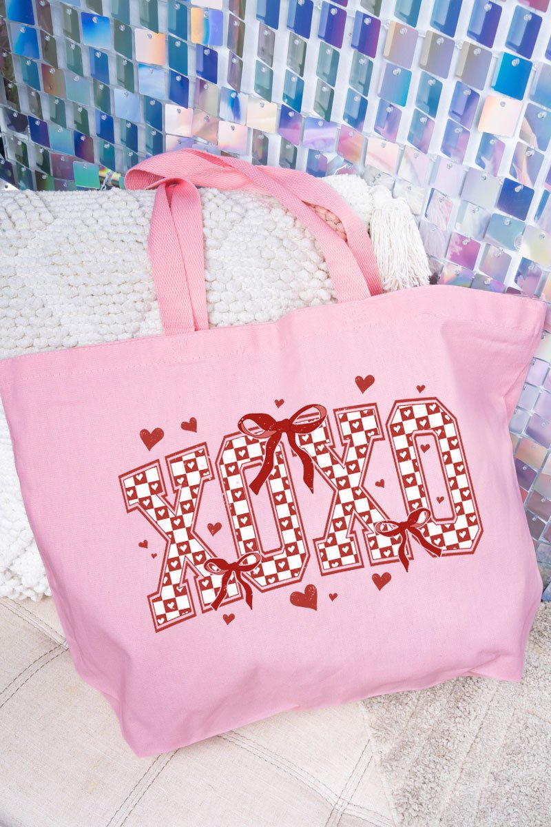 Girlie Red XOXO Canvas Jumbo Tote - Wholesale Accessory Market