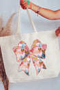 Glitzy Heart Coquette Canvas Jumbo Tote - Wholesale Accessory Market