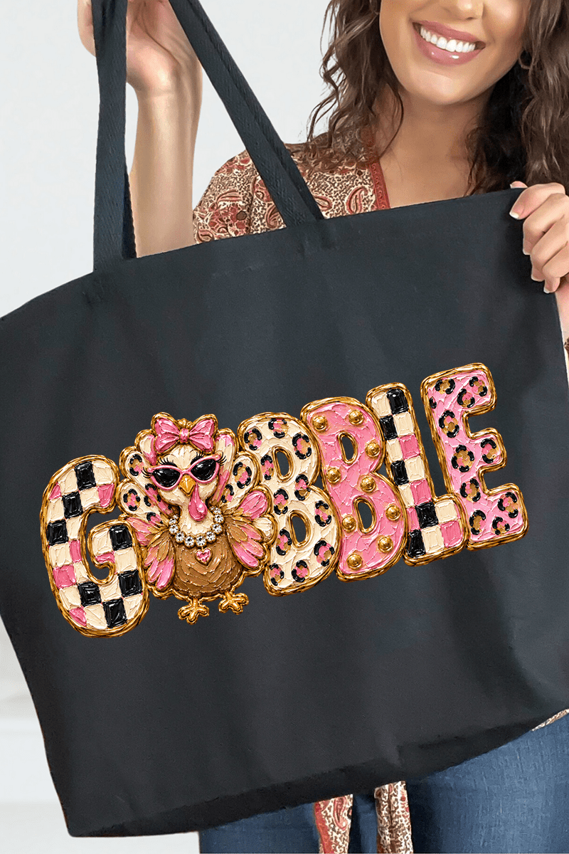 Gobble & Glam Canvas Jumbo Tote - Wholesale Accessory Market