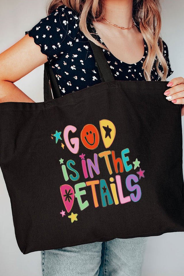God In The Details Canvas Jumbo Tote - Wholesale Accessory Market