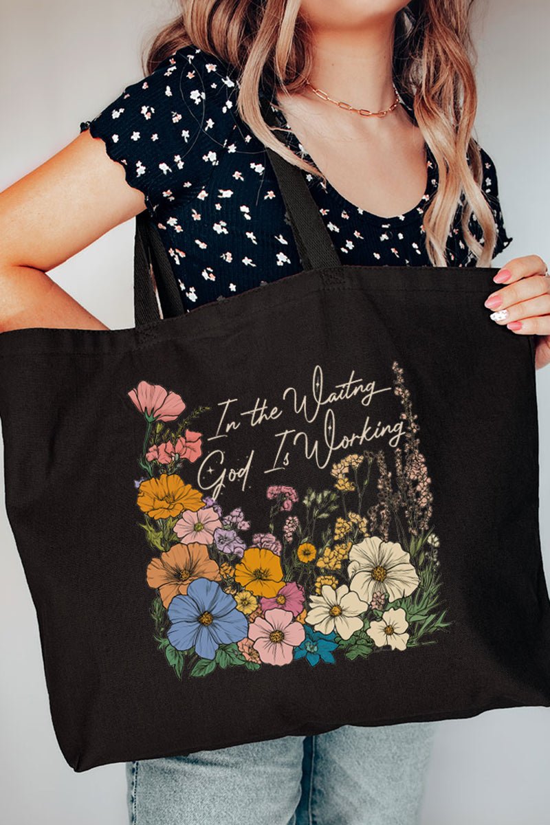 God Is Working Canvas Jumbo Tote - Wholesale Accessory Market