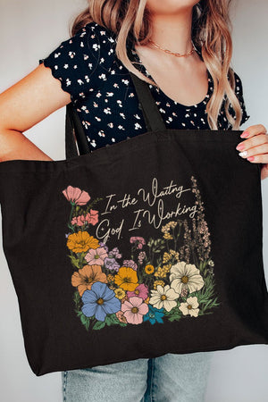God Is Working Canvas Jumbo Tote - Wholesale Accessory Market
