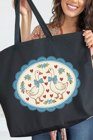 Goosey Little Love Canvas Jumbo Tote - Wholesale Accessory Market