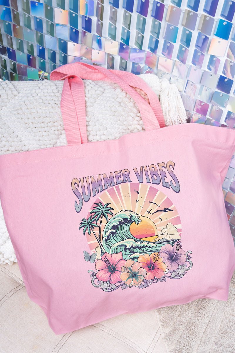 Hawaiian Summer Vibes Canvas Jumbo Tote - Wholesale Accessory Market