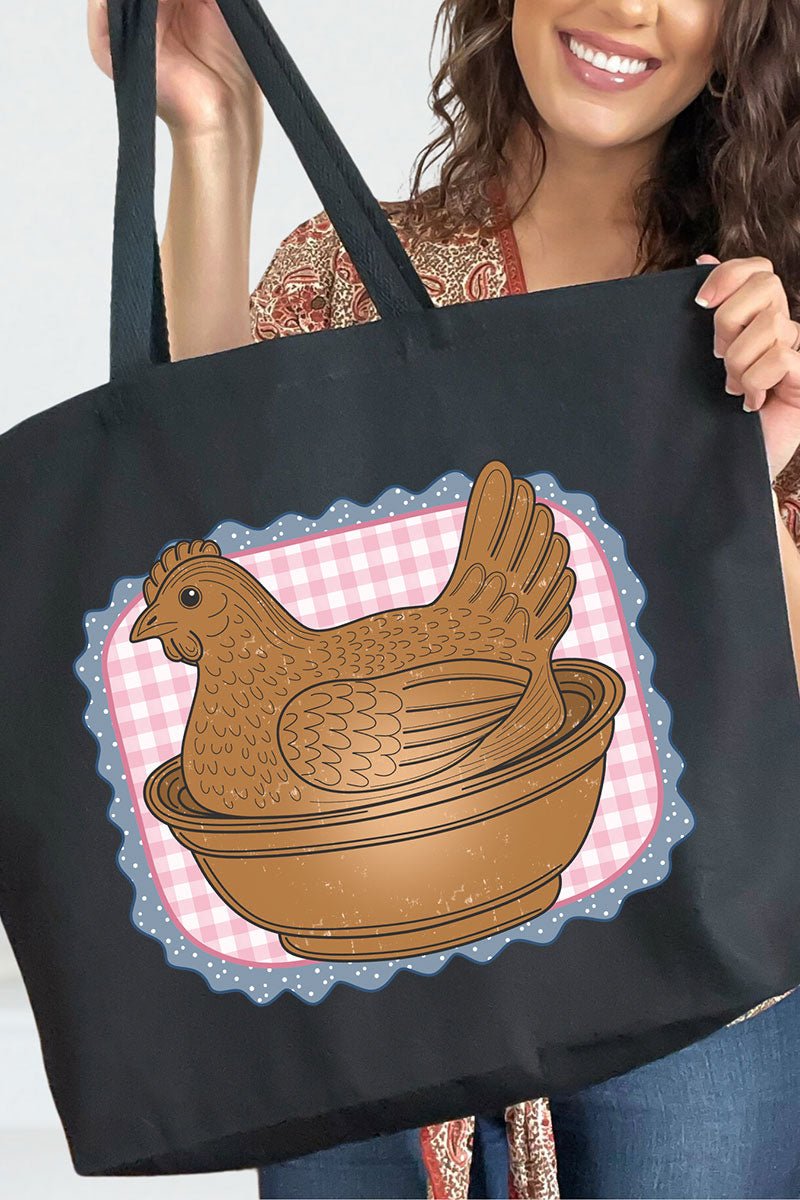 Hen & Home Canvas Jumbo Tote - Wholesale Accessory Market