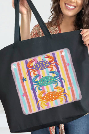 Hot Crab Summer Canvas Jumbo Tote - Wholesale Accessory Market