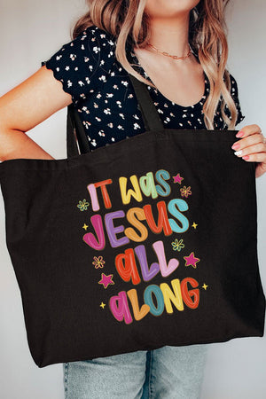 Jesus All Along Canvas Jumbo Tote - Wholesale Accessory Market