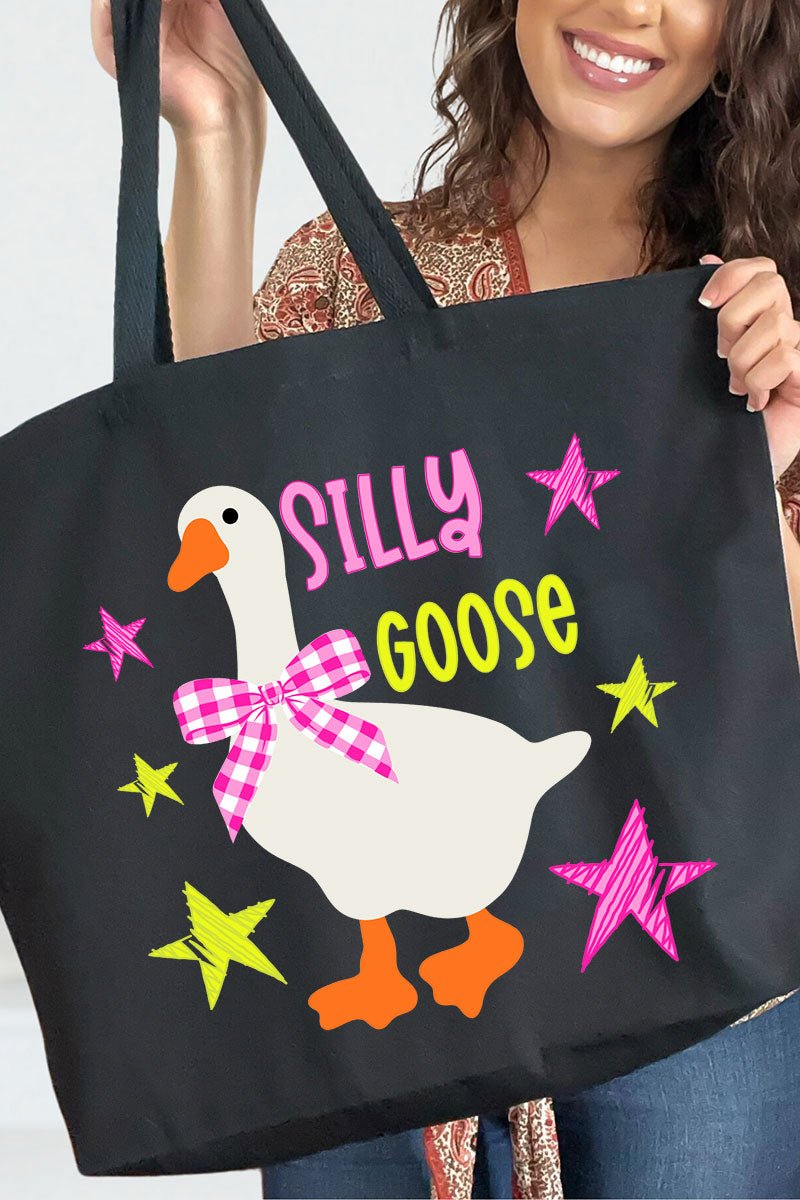 Just A Silly Goose Canvas Jumbo Tote - Wholesale Accessory Market