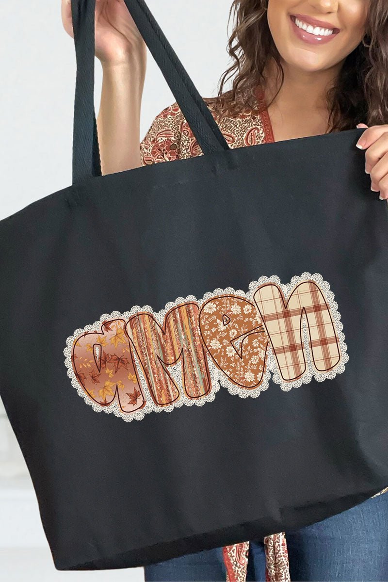 Lace Autumn Amen Canvas Jumbo Tote - Wholesale Accessory Market