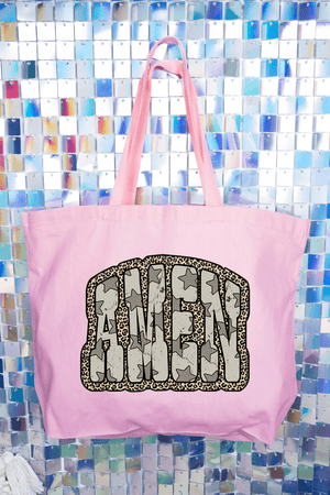 Leopard Star Amen Canvas Jumbo Tote - Wholesale Accessory Market