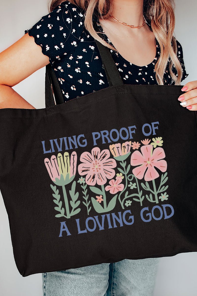 Living Proof Of A Loving God Canvas Jumbo Tote - Wholesale Accessory Market