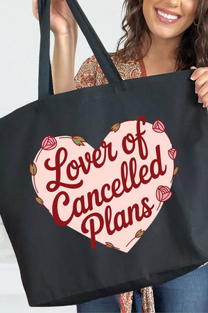 Lover Of Cancelled Plans Canvas Jumbo Tote - Wholesale Accessory Market