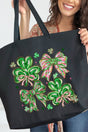 Lucky Luxe Bows Canvas Jumbo Tote - Wholesale Accessory Market