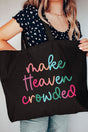 Make Heaven Crowded Canvas Jumbo Tote - Wholesale Accessory Market