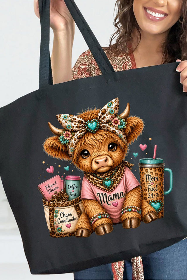 Mama Raising The Herd Canvas Jumbo Tote - Wholesale Accessory Market