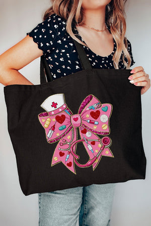 Nurse At Heart Canvas Jumbo Tote - Wholesale Accessory Market