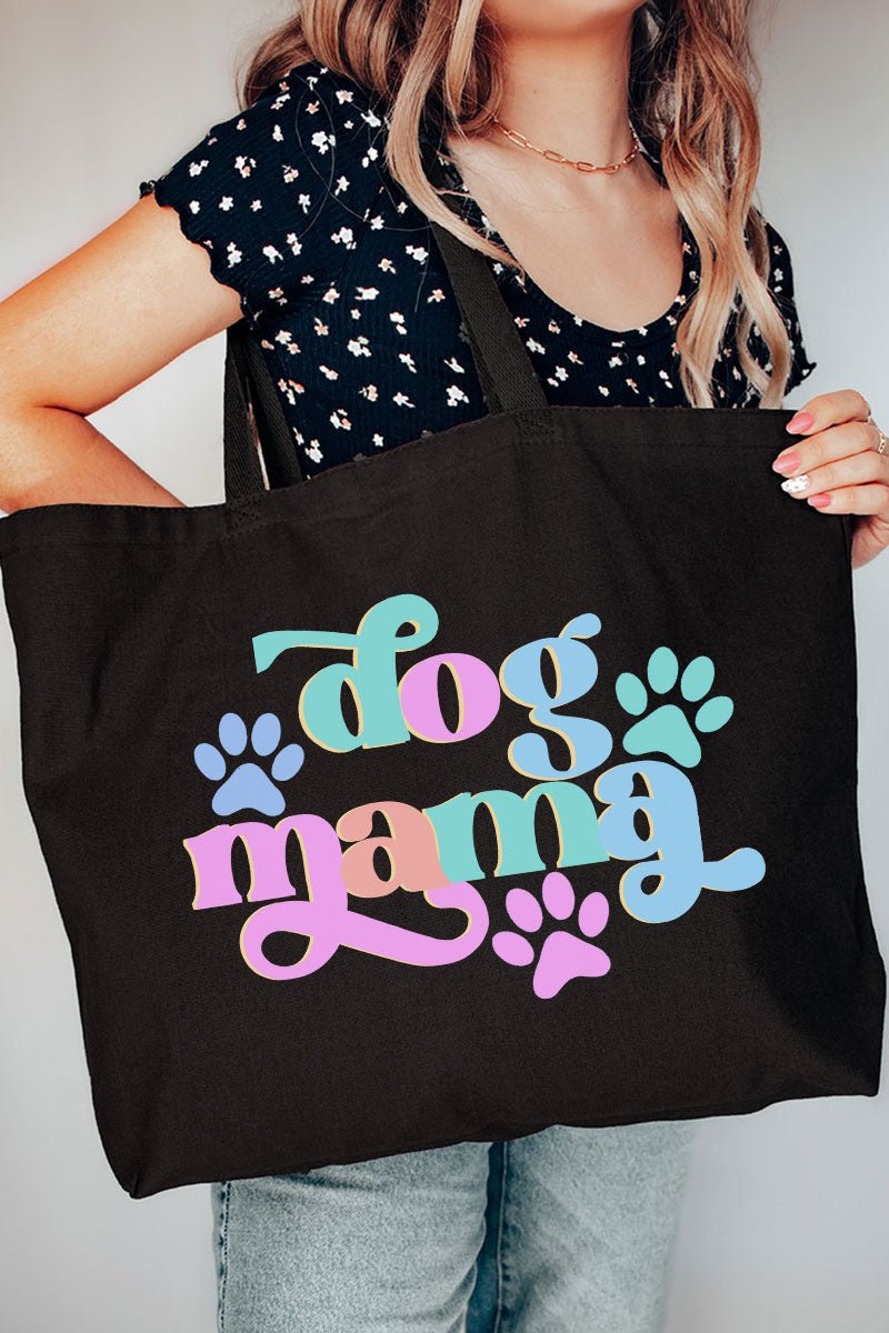 Pastel Dog Mama Canvas Jumbo Tote - Wholesale Accessory Market