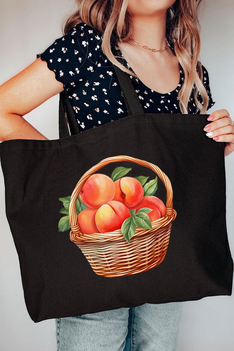 Peach Pickin' Canvas Jumbo Tote - Wholesale Accessory Market