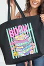 Petals & Paperback Book Lover Canvas Jumbo Tote - Wholesale Accessory Market