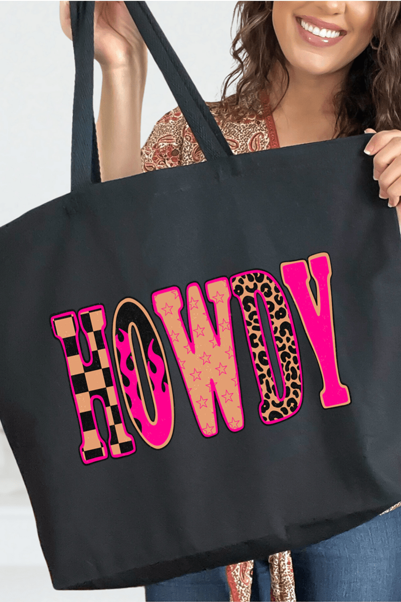 Pink Heat Howdy Canvas Jumbo Tote - Wholesale Accessory Market