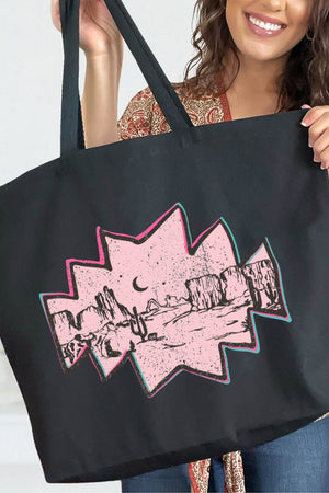 Pink Mesa Moonrise Canvas Jumbo Tote - Wholesale Accessory Market