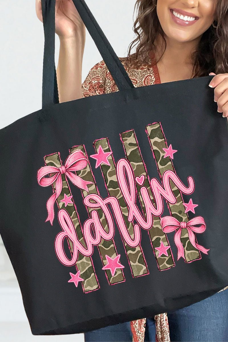 Pink Southern Darlin Canvas Jumbo Tote - Wholesale Accessory Market
