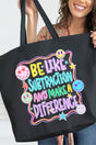 Playful Be Like Subtraction Canvas Jumbo Tote - Wholesale Accessory Market