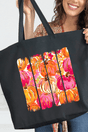 Preppy Pumpkin Brushstroke Canvas Jumbo Tote - Wholesale Accessory Market