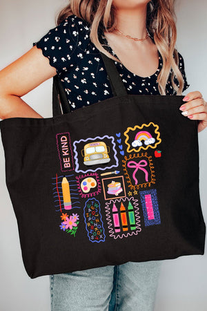 Preppy Teacher Swirl Canvas Jumbo Tote - Wholesale Accessory Market