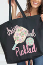 Pretty Drive Dink Pickled Pink Canvas Jumbo Tote - Wholesale Accessory Market