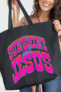 Radiant Sunshine And Jesus Canvas Jumbo Tote - Wholesale Accessory Market