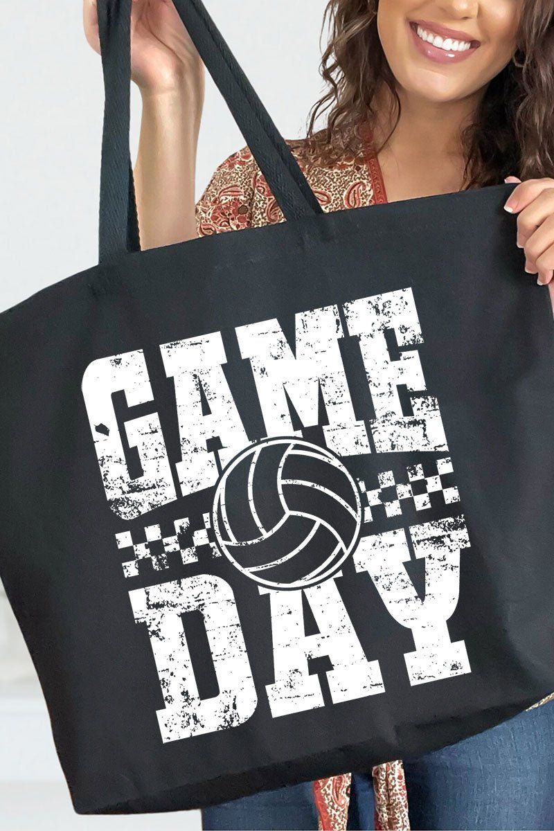 Retro Volleyball Game Day Canvas Jumbo Tote - Wholesale Accessory Market