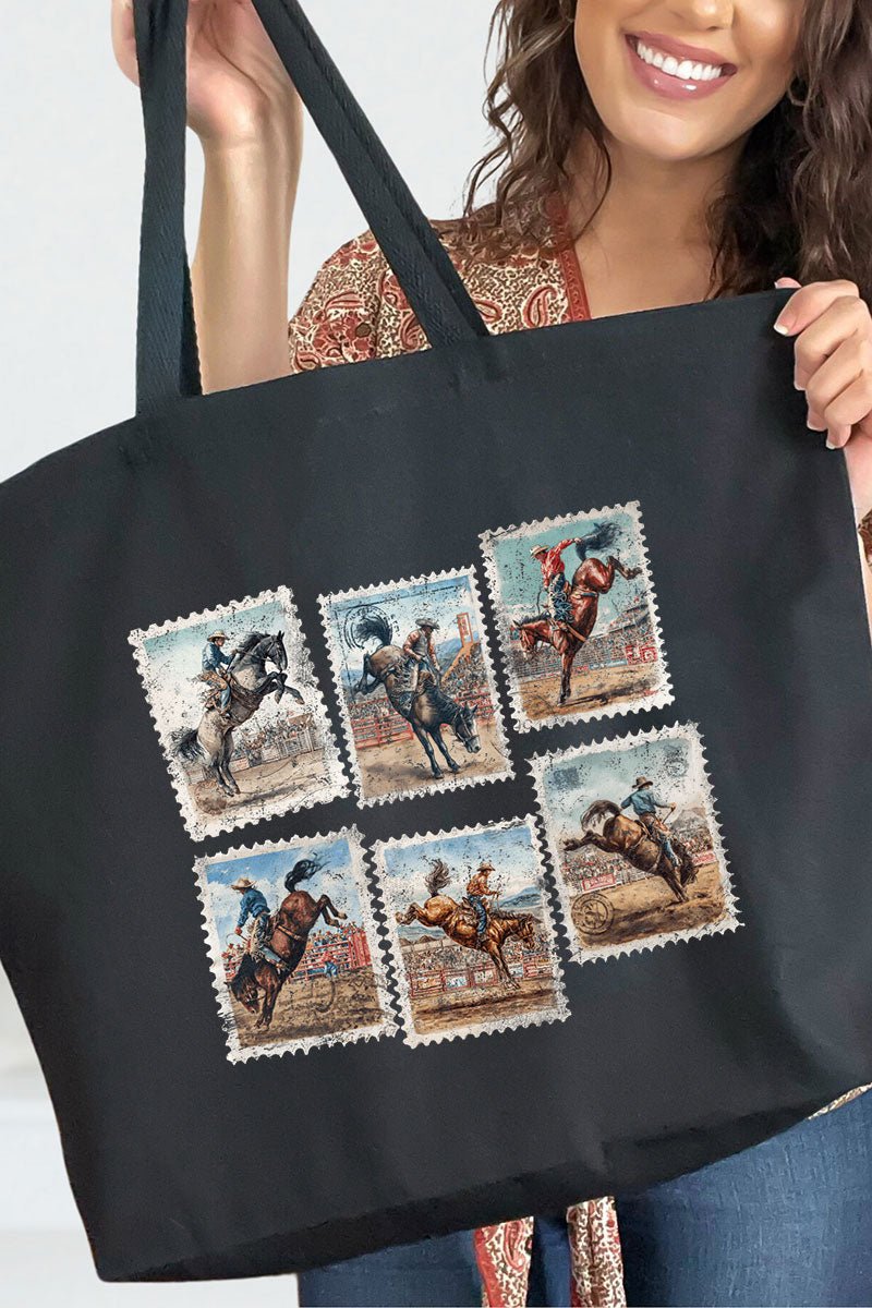 Stamp Rodeo Rodeo Stamps Canvas Jumbo Tote | Wholesale Accessory Market