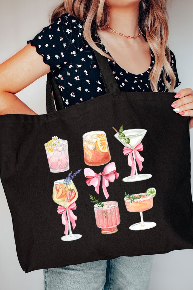 Sips By The Pool Canvas Jumbo Tote - Wholesale Accessory Market