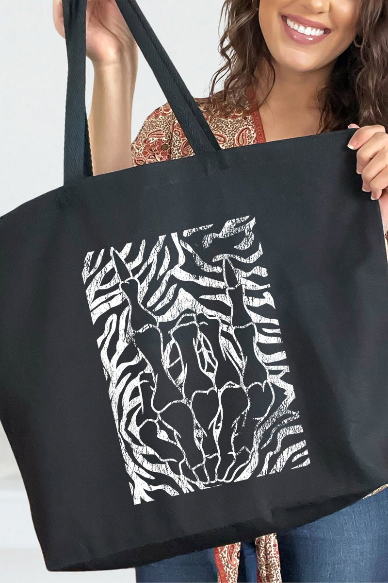 Skelly Hand Canvas Jumbo Tote - Wholesale Accessory Market