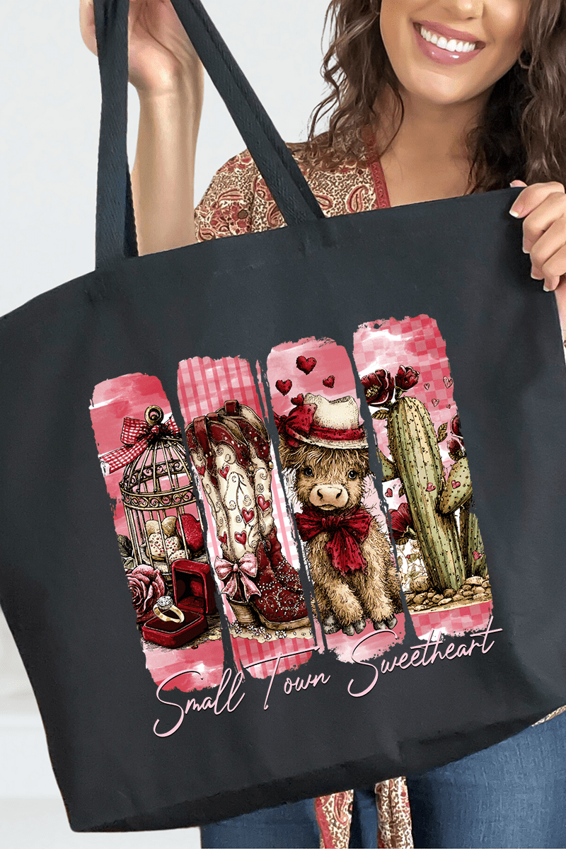 Small Town Sweetheart Canvas Jumbo Tote - Wholesale Accessory Market