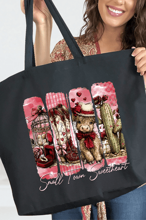 Small Town Sweetheart Canvas Jumbo Tote - Wholesale Accessory Market