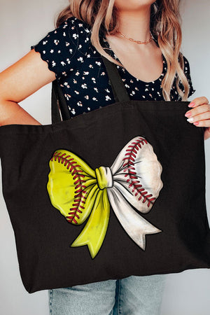 Softball & Baseball Stitches Coquette Canvas Jumbo Tote - Wholesale Accessory Market