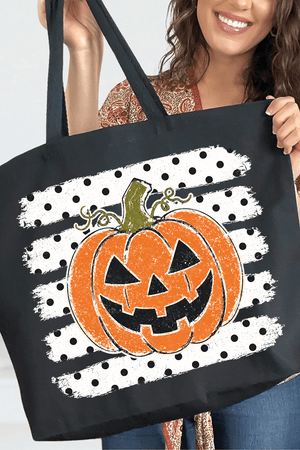 Spooky Pumpkin Pop Canvas Jumbo Tote - Wholesale Accessory Market